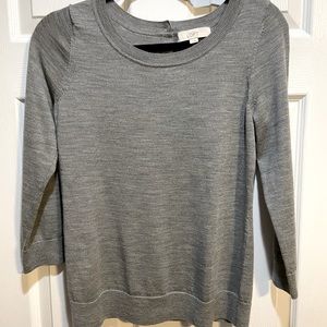 Loft 3/4 Length Sleeve Gray Sweater Shirt